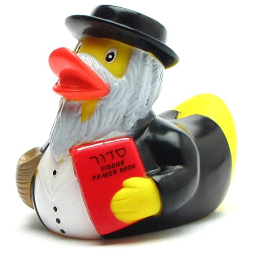 Rabbi Badeente I Quietscheentchen I Quietscheente - L: 9 cm von Duckshop