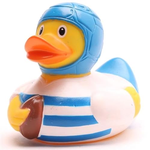 Rugby Badeente - inkl. Gummienten-Schlüsselanhänger im Set I L9cm I Quietscheente I Geschenk für Sport Fans von Duckshop