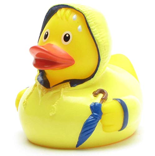 Schlechtwetter Badeente I Quietscheente I L: 8 cm - inkl. Badeenten-Schlüsselanhänger von Duckshop