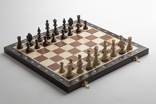Turnier-Schachset 430 x 430 mm – handgefertigt – furniertes Schachbrett + Staunton-Figuren aus Hainbuchenholz von Dudrak