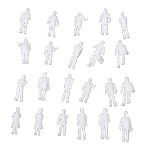 Duendhd 100 Stück HO Maßstab 1:100 weiße Menschen, unlackierte Figuren von Dasing
