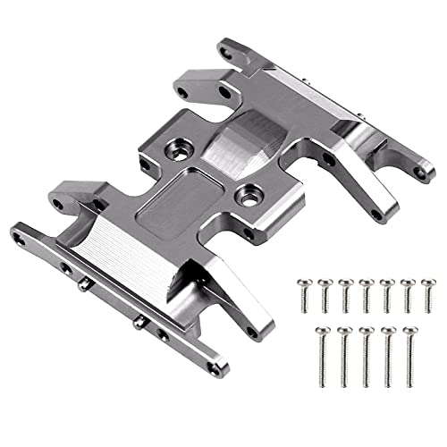 Duendhd für Axial SCX24 90081 1/24 RC Crawler Metall Getriebe Halterung Getriebe Halterung Schleudern Plate Upgrade Teile, Silber Duendhd für Axial SCX24 90081 1/24 RC Crawler Metall Getriebe Halterung Getriebe Halterung Schleudern Plate Upgrade Teile, Silber von Duendhd
