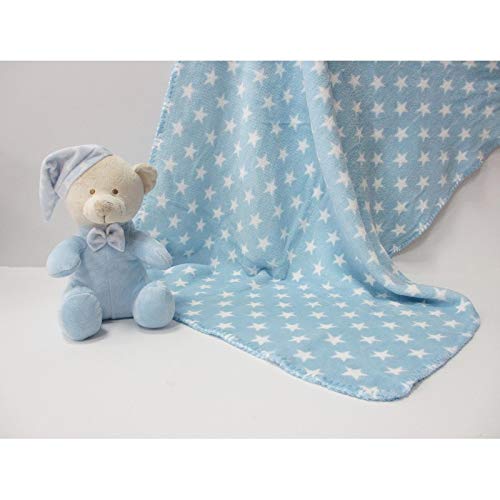Duffi Baby 4075-12 Bedruckte Decke und Plüsch, 90 x 75 cm, blau von Duffi Baby
