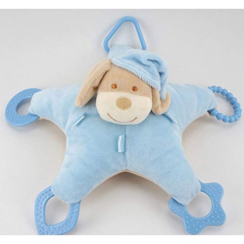 Duffi Baby Plüschtier Perrito und Beißring, 100% Polyester, Blau Master Baby Home, S.L. 0768-12 von Duffi Baby