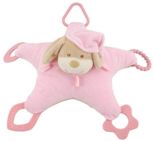 Duffi Baby Plüschtier Perrito und Beißring, 100% Polyester Farbe rosa Master Baby Home, S.L. 0768-06 von Duffi Baby