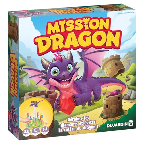 Dujardin - Mission Dragon | Gesellschaftsspiel für Kinder | Aktionsspiel, Geschicklichkeit und Konstruktion | fliegt die Rubine, bevor Sie den zerstörerischen Drachen erwecken | lustiges Familienspiel Dujardin - Mission Dragon | Gesellschaftsspiel für Kinder | Aktionsspiel, Geschicklichkeit und Konstruktion | fliegt die Rubine, bevor Sie den zerstörerischen Drachen erwecken | lustiges Familienspiel von Dujardin