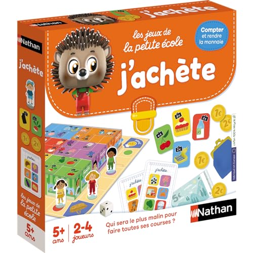 NATHAN – La Petite Cole – Je Shopping – Händlerspiel – Lerne zählen, addieren und subtrahieren – Lernspiel – für Kinder ab 5 Jahren, Orange von NATHAN