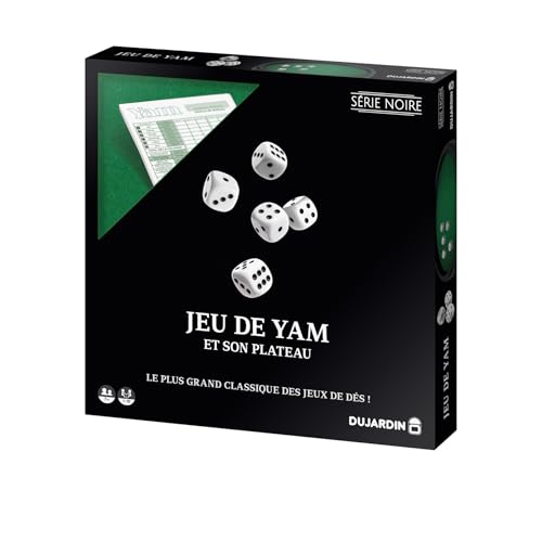 Yam 421 Serie Noir – Gesellschaftsspiel – Klassisches Würfelspiel – Spieltisch und Block mit Punkteblättern im Lieferumfang enthalten von Dujardin