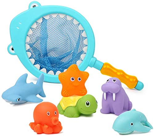 7 Stück Badespielzeug Baby ab 1 2 3 Jahr, Badewanne Spielzeug Kinder, Badewannenspielzeug mit Fischernetz 7 Stück Badespielzeug Baby ab 1 2 3 Jahr, Badewanne Spielzeug Kinder, Badewannenspielzeug mit Fischernetz von Dulabei