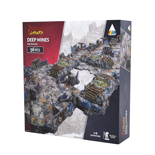 Dungeons & Lasers Vorlackiertes Gelände-Set für DND- und Tabletop-RPG-Spiele – 5E kompatibel mit Miniaturen im Maßstab 28–32 mm – modulares Design für schnelle Montage, ab 14 Jahren von Dungeons & Lasers