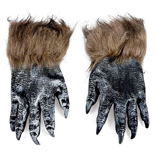 Dunlea 1 Paar Wolf Handschuhe Maske Tier Maske Set Werwolf Maskerade Wolf (Groesse: L, Farbe: Schwarz) von Dunlea