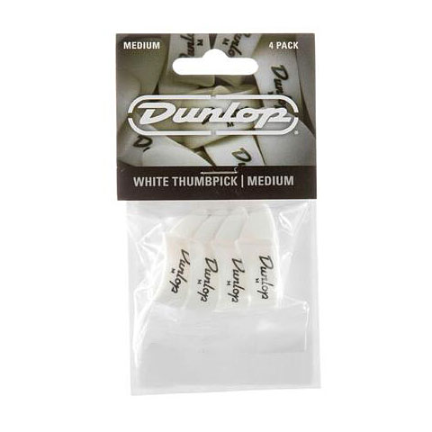 Dunlop 9002P Thumbpicks, Player&#39;s Pack, 4 pcs., white, M Plektrum von Dunlop