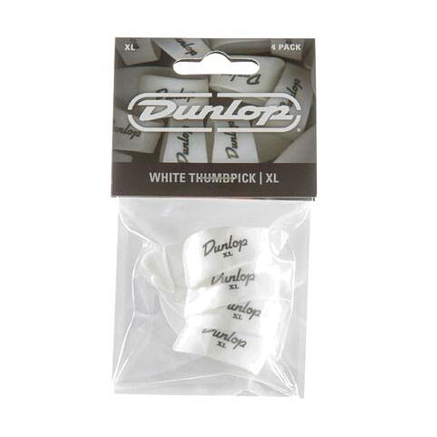 Dunlop 9004P Thumbpicks, Player&#39;s Pack, 4 pcs., white, XL Plektrum von Dunlop