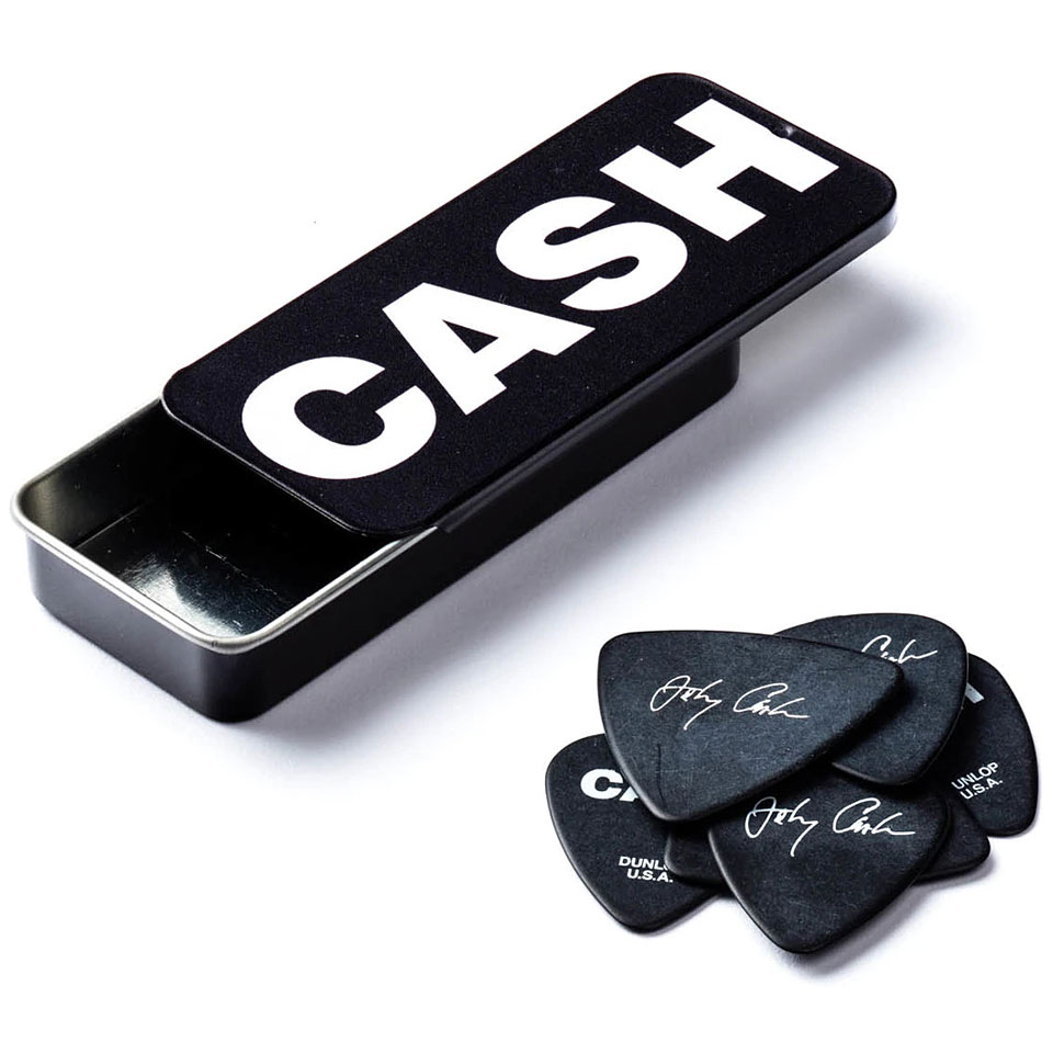 Dunlop Johnny Cash Bold Pick Tin, Heavy Plektrum Dunlop Johnny Cash Bold Pick Tin, Heavy Plektrum von Dunlop