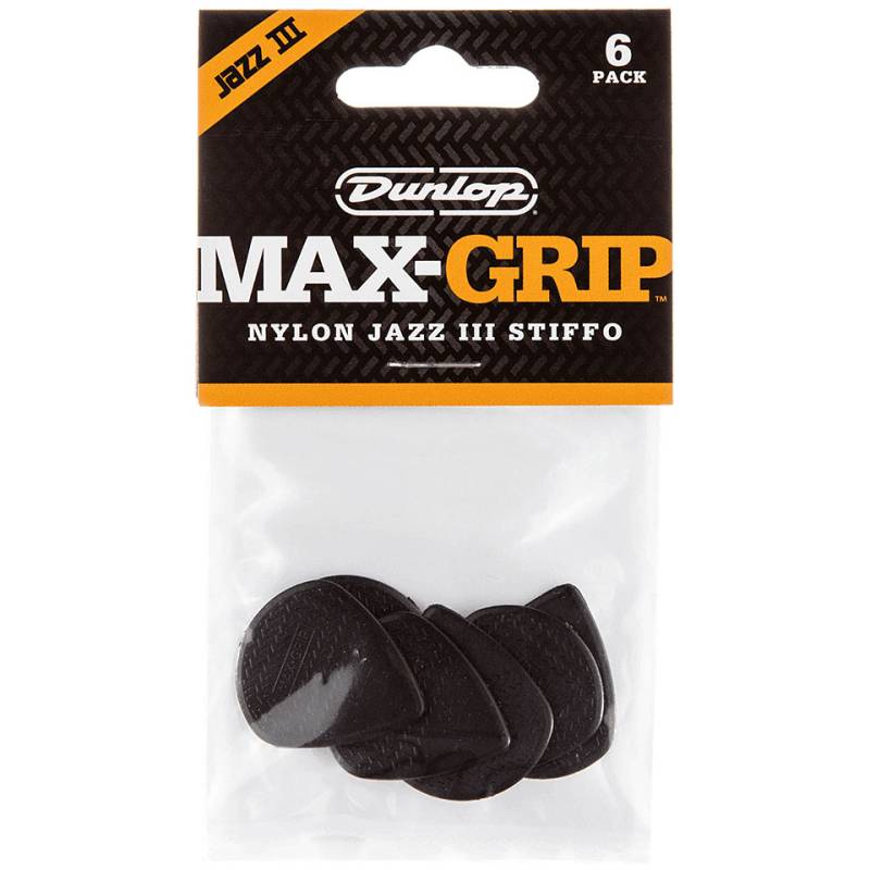 Dunlop Max-Grip Jazz III Stiffo (6 pcs) Plektrum von Dunlop
