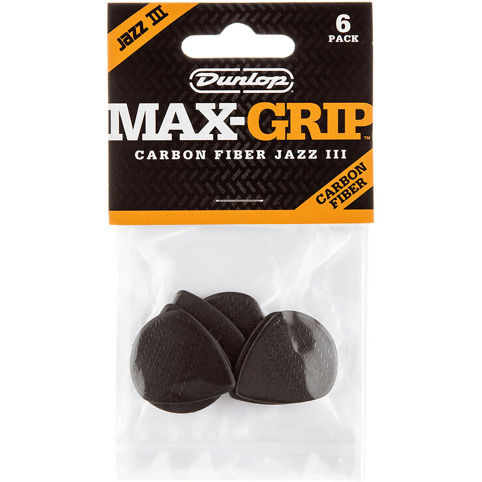 Dunlop Max-Grip Jazz III Carbon Fiber (6 pcs) Plektrum von Dunlop