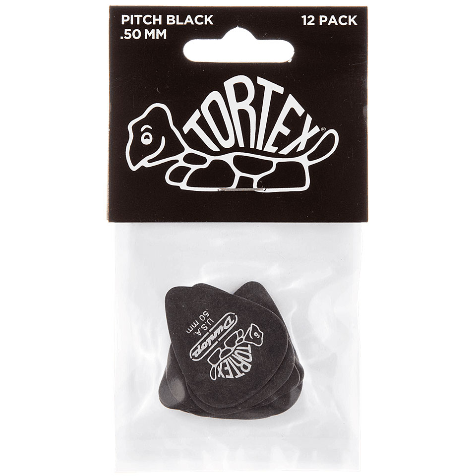 Dunlop Tortex Pitch Black 0,50 mm (12 pcs) Plektrum von Dunlop