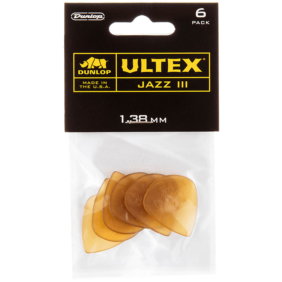 Dunlop Ultex Jazz III 1,38 mm (6 pcs.) Plektrum von Dunlop