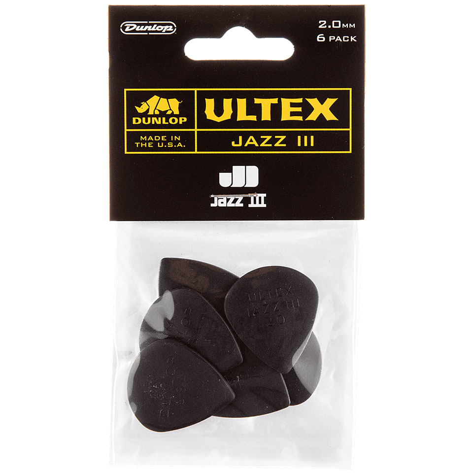 Dunlop Ultex Jazz III 2,0mm (6 pcs.) Plektrum von Dunlop