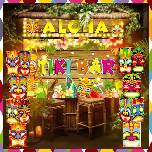 Dunzoom 20 Stück Tiki-Box-Dekorationen mit Licht, hawaiianische Luau-Party-Dekorationen für hawaiianische Geburtstagsparty, tropische Aloha-Dekoration, Tiki-beleuchtete Geschenkboxen für Garten Dunzoom 20 Stück Tiki-Box-Dekorationen mit Licht, hawaiianische Luau-Party-Dekorationen für hawaiianische Geburtstagsparty, tropische Aloha-Dekoration, Tiki-beleuchtete Geschenkboxen für Garten von Dunzoom