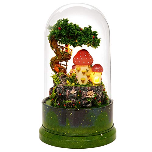 DIY Miniatur Puppenhaus Modell mit Staubschutz drehen Spieluhr Gartentagebuch von Duokon