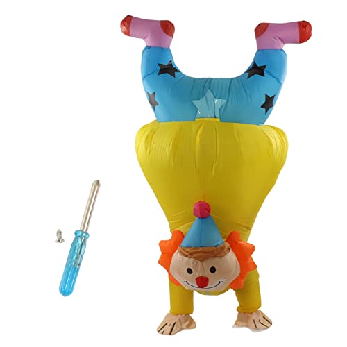Duokon Aufblasbares Handstand-Clown-Kostüm, Wasserdichtes Cosplay-Dressing mit Schraubendreher, Modische Erwachsenenkleidung für Holiday Parity Cosplay von Duokon