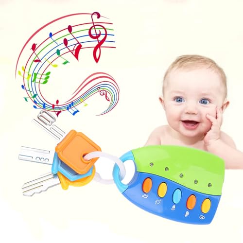 Duokon Spielzeugschlüssel, Autoschlüssel Spielzeug mit Licht und Geräuschen, Spielzeug Schlüssel Bildung Spielzeug für Babys und Kleinkinder (Blau) von Duokon