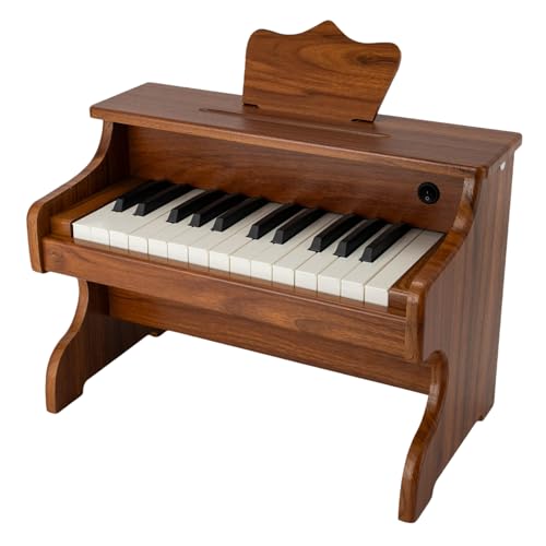 Holz Kinder Klavier Tastatur, 25 Tasten, 40Hz Standardtonhöhe, Mini Musik Lerninstrument Spielzeug Holzklavier für Kleinkinder Mädchen Jungen von Duoruameng