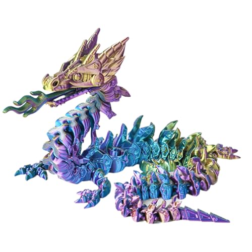 Duqulle Drache Aus 3D-Druck - Schreibtisch Fidget Spielzeug Tierfigur | Bunte 3D Drache Actionfigur Für Ostern Weihnachten Party Deko von Duqulle