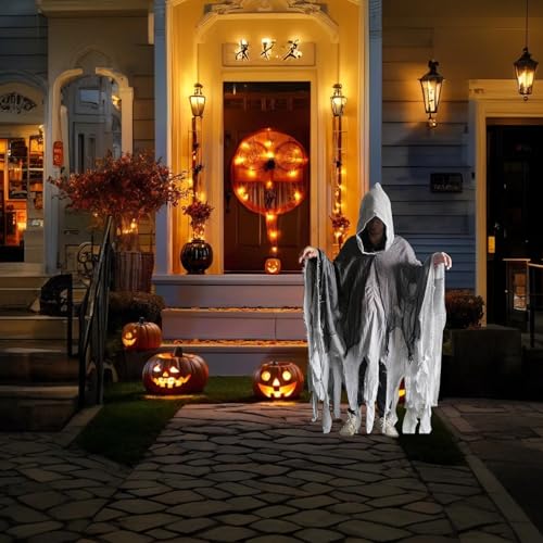 Duqulle Halloween-Kostüm für Erwachsene, weiblicher Geist, Halloween-Geisterumhang - Hexenumhang Kostüm,Gruselige Aktivitäten Cosplay-Kostüm für Bühnenauftritte von Duqulle
