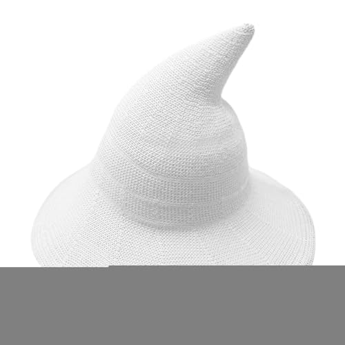 Duqulle Hexenhut Für Halloween | Gestrickter Spitzhut Für Damen Kostümzubehör,Verkleidungsaccessoires Kopfschmuck Für Herrenhaus Veranstaltungen Festtage Bühne von Duqulle