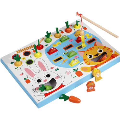 Duqulle Holz Angelspiel Karotten Pflück Spielzeug | Holz Magnetisches Angelspiel Karotten Pflücken Spielzeug,Sinnes Puzzle zum Farbensortieren für Vorschulkinder als Geschenkfüller für Geburtstage und Duqulle Holz Angelspiel Karotten Pflück Spielzeug | Holz Magnetisches Angelspiel Karotten Pflücken Spielzeug,Sinnes Puzzle zum Farbensortieren für Vorschulkinder als Geschenkfüller für Geburtstage und von Duqulle