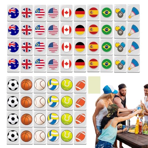 Duqulle Seaside Game Block Set, Beachside Brettspiele - Seaside Mahjong -Blöcke Set | Familiennachtaktivität, interaktives Spielzeug für Erwachsene Kinder Kinder von Duqulle