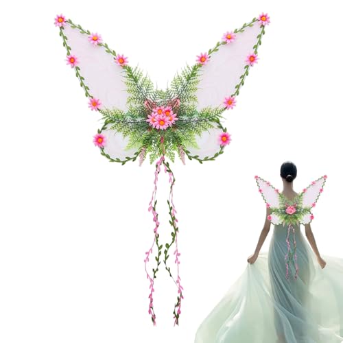 Feenflügel, Hübscher Schmetterlingsflügel Für Erwachsene Frauen, Funkelnde Flügel Mit Blume, Engelsflügelmädchen Kostüme, Halloween Party Cosplay, Bühnenpropie, Mädchenkostümzubehör Feenflügel, Hübscher Schmetterlingsflügel Für Erwachsene Frauen, Funkelnde Flügel Mit Blume, Engelsflügelmädchen Kostüme, Halloween Party Cosplay, Bühnenpropie, Mädchenkostümzubehör von Duqulle