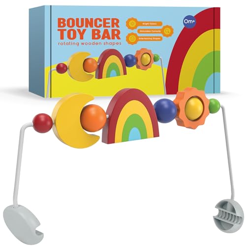 Durabasics Spielzeugstange, kompatibel mit Baby Björn-Wippstange, ansprechende bunte Formen, komplett aus Holz, drehbar, von der Natur inspirierte Figuren, kompatibel mit Baby-Bjorn-Wippe von Durabasics