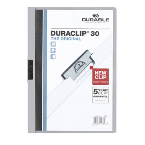 Durable Klemmmappe DURACLIP 30 - 2200 220010 DIN A4 Grau von Durable
