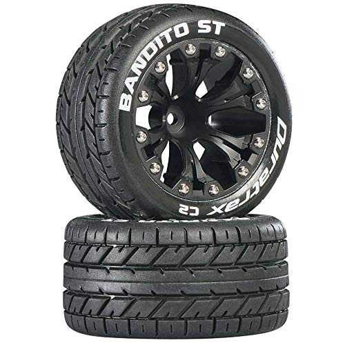 Bandito ST 2.8 Mounted 1/2" Offset C2 Tires, Black (2) von Duratrax