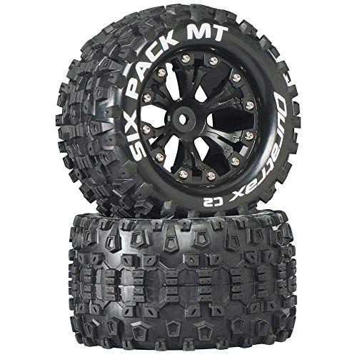 Six-Pack MT 2.8" 2WD Mounted Rear C2 Tires, Black (2) von Duratrax