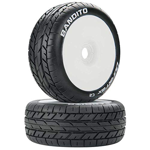 Bandito 1/8 Buggy C2 Mounted Buggy Tires, White (2) von Duratrax
