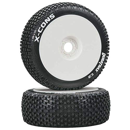 X-Cons 1/8 C2 Mounted Buggy Tires, White (2) von Duratrax