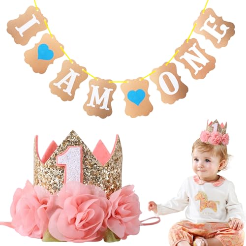 Durdiiy Baby First Birthday Crown and Birthday Flag for Baby Girls, 1st Birthday Crown Hat Decorations Mermaid Ocean Birthday Girl Headband Photo Props Gift for Baby Shower Birthday Party Supplies (B) Durdiiy Baby First Birthday Crown and Birthday Flag for Baby Girls, 1st Birthday Crown Hat Decorations Mermaid Ocean Birthday Girl Headband Photo Props Gift for Baby Shower Birthday Party Supplies (B) von Durdiiy