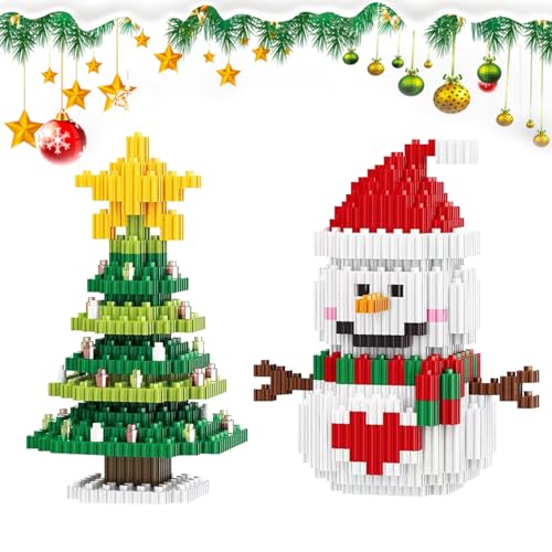 Durdiiy Weihnachtsbauset, Bausteine Modell,Weihnachtsmann Elch/Schneemann Weihnachtsbaum Bausteine,Konstruktionsspielzeug für Mädchen und Jungen Geschenk zu Weihnachten für Mädchen und Jungen von Durdiiy
