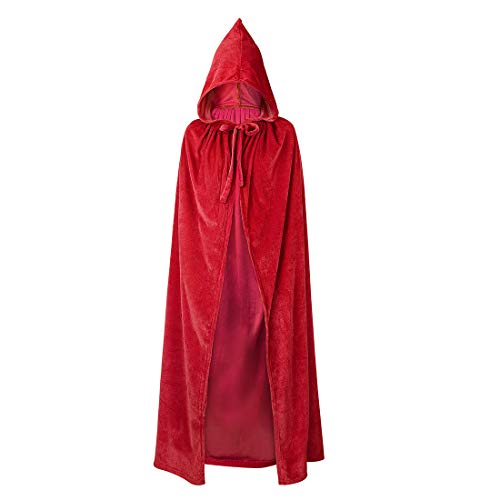 Durio Umhang Unisex Kostüm Halloween Karneval Kostümumhang mit Kapuze Vampir Cape Partybekleidung Blutrot Länge 150 Durio Umhang Unisex Kostüm Halloween Karneval Kostümumhang mit Kapuze Vampir Cape Partybekleidung Blutrot Länge 150 von Durio