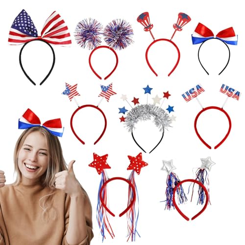 Duroecsain 4. Juli Stirnband, Memorial Day Stirnbänder | 9x rot weiß blau Independence Day Haarzubehör,Parade Hair Hoop, US -Flagge Kopfbedeckung für und Mädchen Duroecsain 4. Juli Stirnband, Memorial Day Stirnbänder | 9x rot weiß blau Independence Day Haarzubehör,Parade Hair Hoop, US -Flagge Kopfbedeckung für und Mädchen von Duroecsain