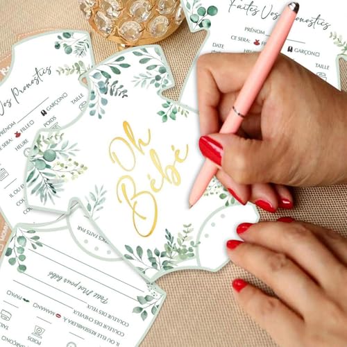 Duroecsain Babybauch Glückwunschkarten | Lustige Ratschlagkarten für Baby-Shower-Spiele - Geschlechtsneutrales Set Mit Witzigen Sprüchen Für Junge Mädchen Familienfeier Gästebeteiligung von Duroecsain