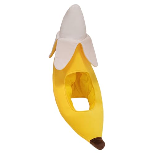 Duroecsain Bananenhut, Bananenhut, Kostüm, für Halloween – Foto-Requisite lustig, Cosplay, Gelb, für Frauen, Männer, Jugendliche von Duroecsain