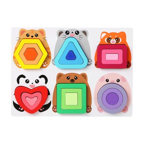 Duroecsain Form-Matching-Spiel, Formpuzzles aus Holz,Geometrische Holzpuzzles | -Formerkennungspuzzle für Mädchen und im Alter von 4 bis 6 Jahren, Lernspielzeug von Duroecsain