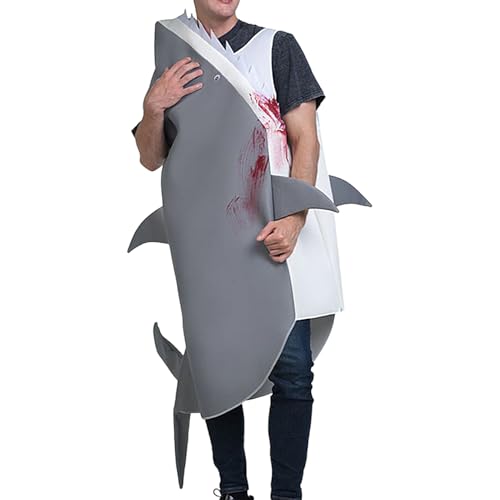 Duroecsain Hai Outfit,Halloween Bühnenkostüm Cosplay Haifisch Verkleidung - Spielzeit & Verkleidung Realistisches Kostüm Für Feste Schulferien Duroecsain Hai Outfit,Halloween Bühnenkostüm Cosplay Haifisch Verkleidung - Spielzeit & Verkleidung Realistisches Kostüm Für Feste Schulferien von Duroecsain