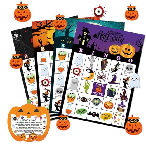 Duroecsain Kartenspiele Für Familien - 24 Spieler Familienfreundliche Kartenspiele | Halloween Bingo Spieleset Gesellschaftsspiel Für Feste Homeschool Schule Unterricht Reise Camping Urlaub Zuhause Duroecsain Kartenspiele Für Familien - 24 Spieler Familienfreundliche Kartenspiele | Halloween Bingo Spieleset Gesellschaftsspiel Für Feste Homeschool Schule Unterricht Reise Camping Urlaub Zuhause von Duroecsain