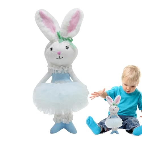 Duroecsain Osterhasen Plüschtier, Osterhasen Plüschtier | Squishy niedlich und weich, Osterhase im Kleid, Plüschtier Osterhase zum Kuscheln von Duroecsain